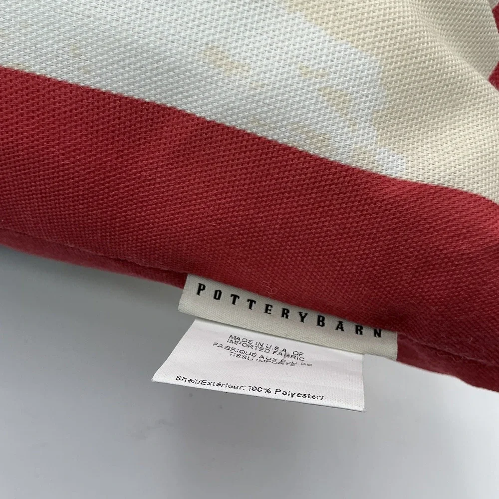 Pottery Barn Christmas Santa Claus Watercolor Throw Pillow Red Cream 20x20 2side